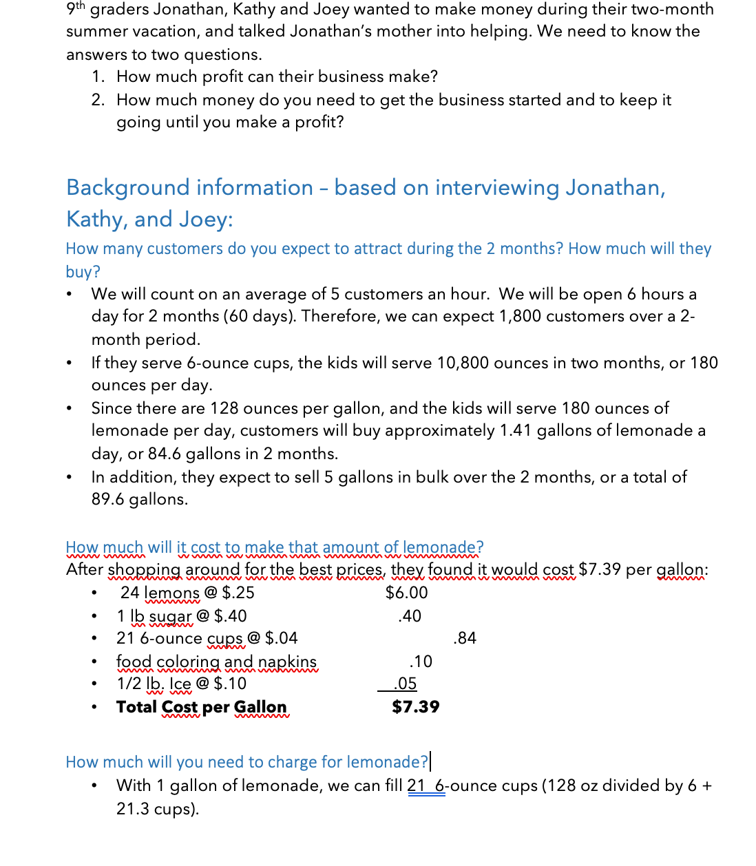 i need answer for question #4 pleasE? 9th graders Jonathan, Kathy and