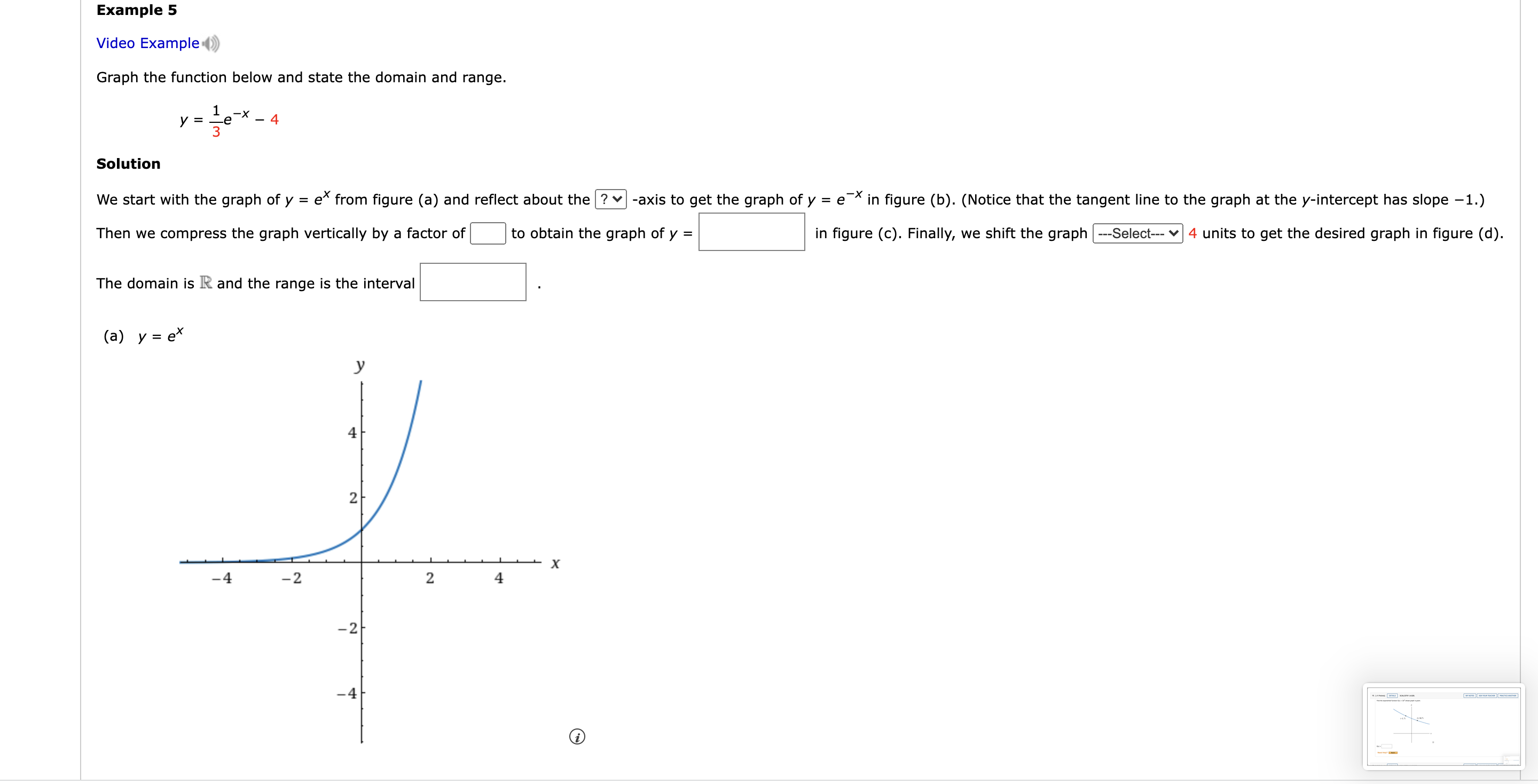Example 5 Video Example 4) Graph the function below and state