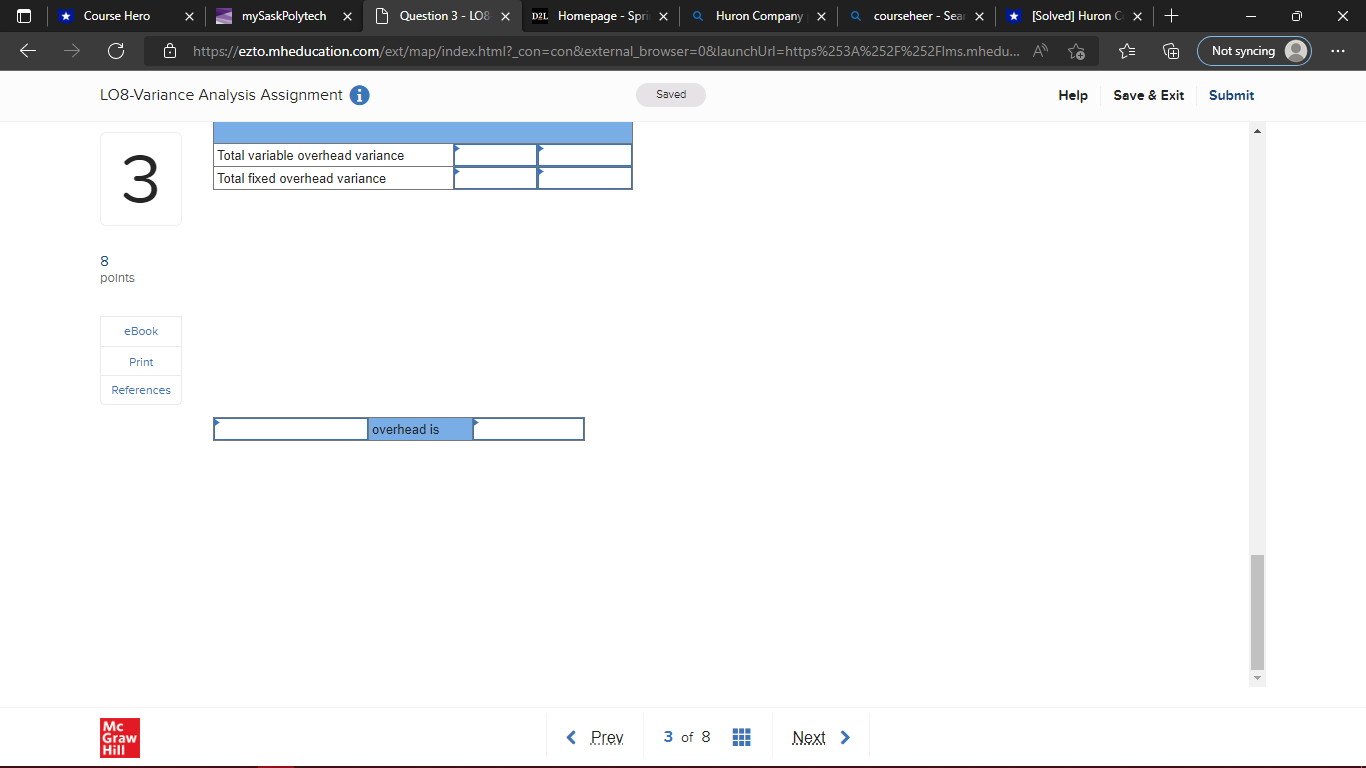 - B Mar. syncing a eztcmi heducatiommm LOSeVariance Analysis Assignment 0 Saved