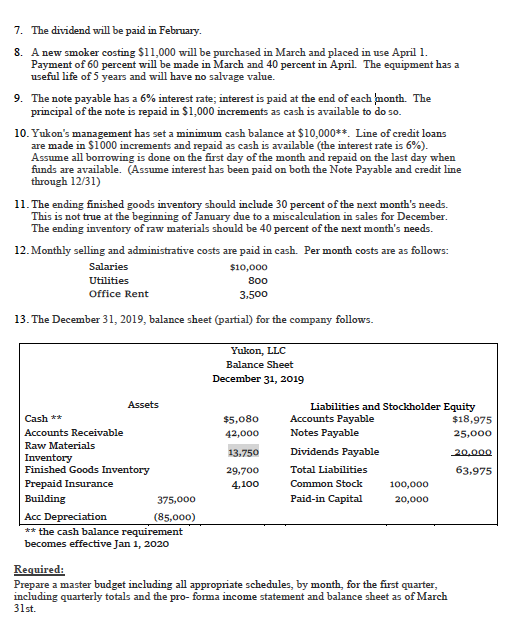 the MOH, COGS, and Operating Expense Budget Yukon, LLC, in Thibodaux, LA,