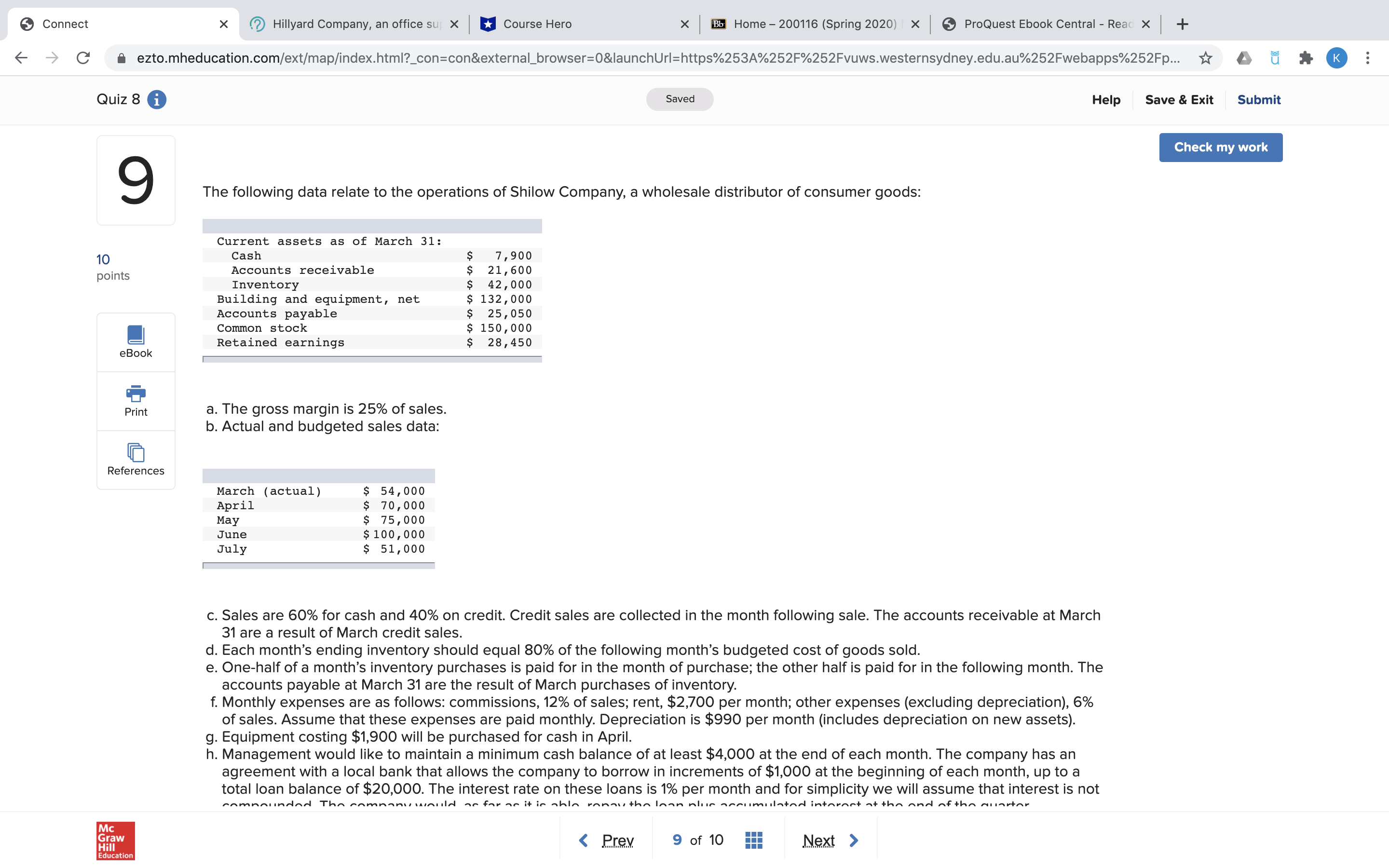 Required:Using the preceding data:1. Complete the schedule of expected cash collections.2. Complete