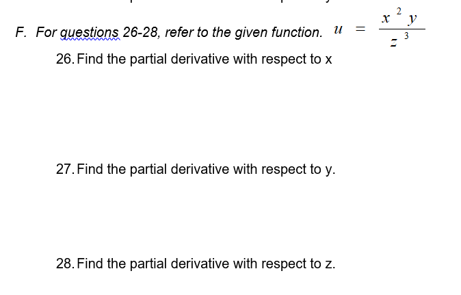 function u = (3 x 5 y 3 + 23. Find the