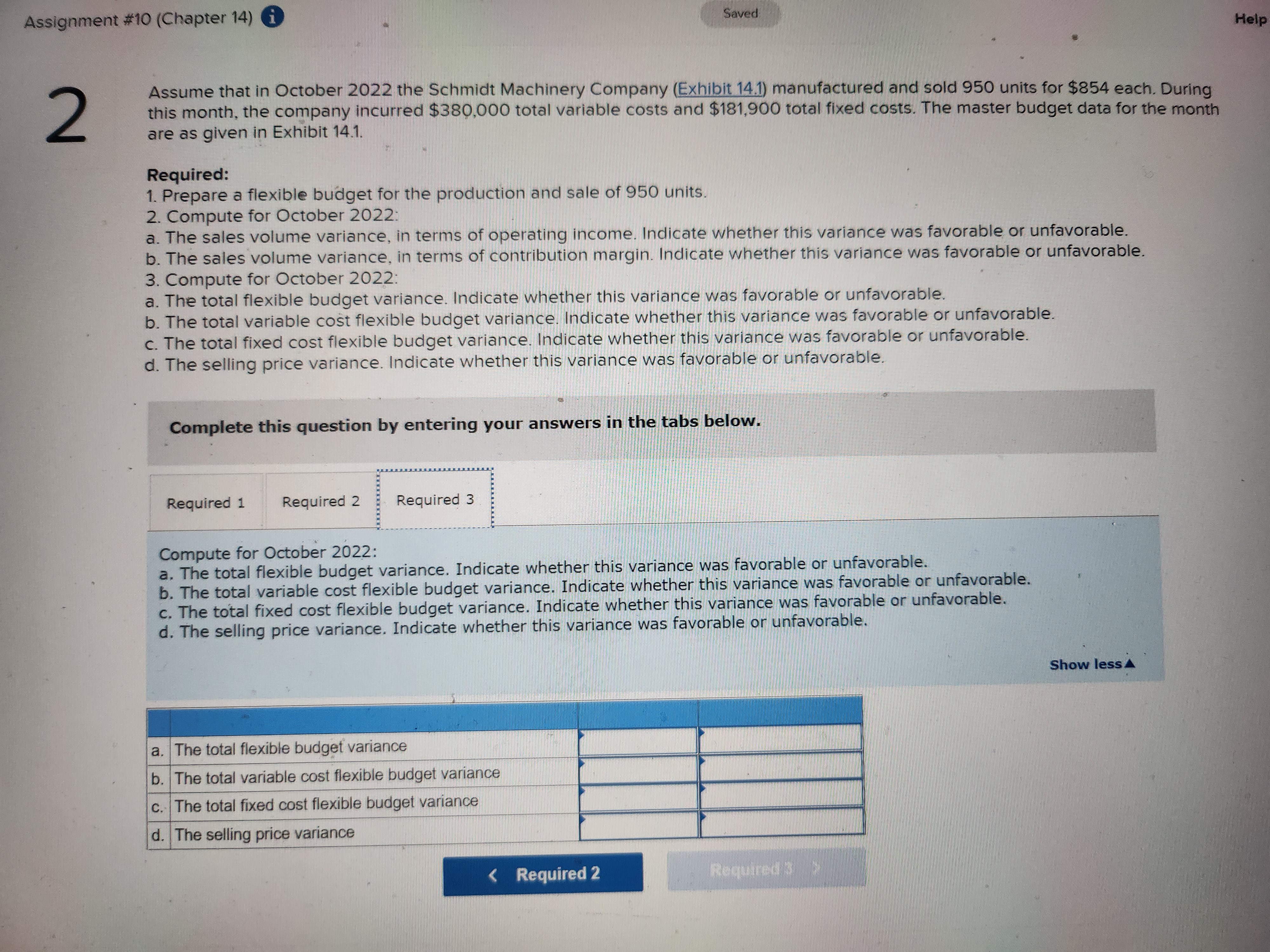 the Schmidt Machinery Company (Exhibit 14.1) manufactured and sold 950 units for