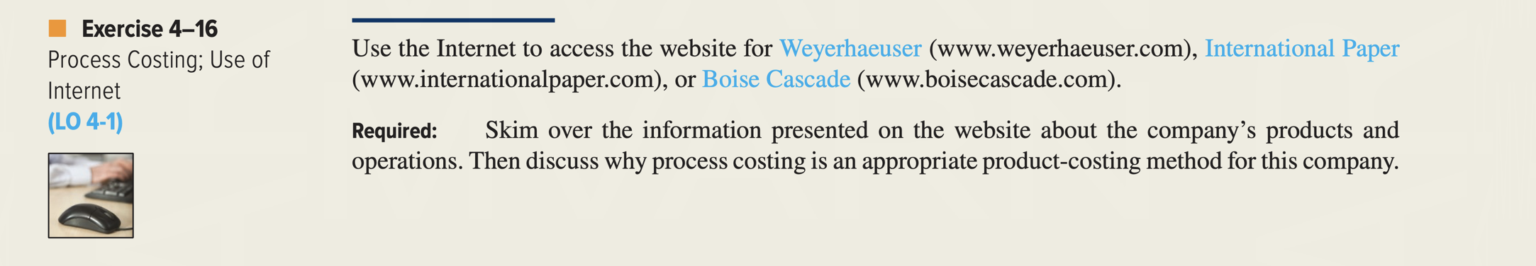 Complete Exercise 4-16 in a Word document Exercise 4-16 Process Costing; Use
