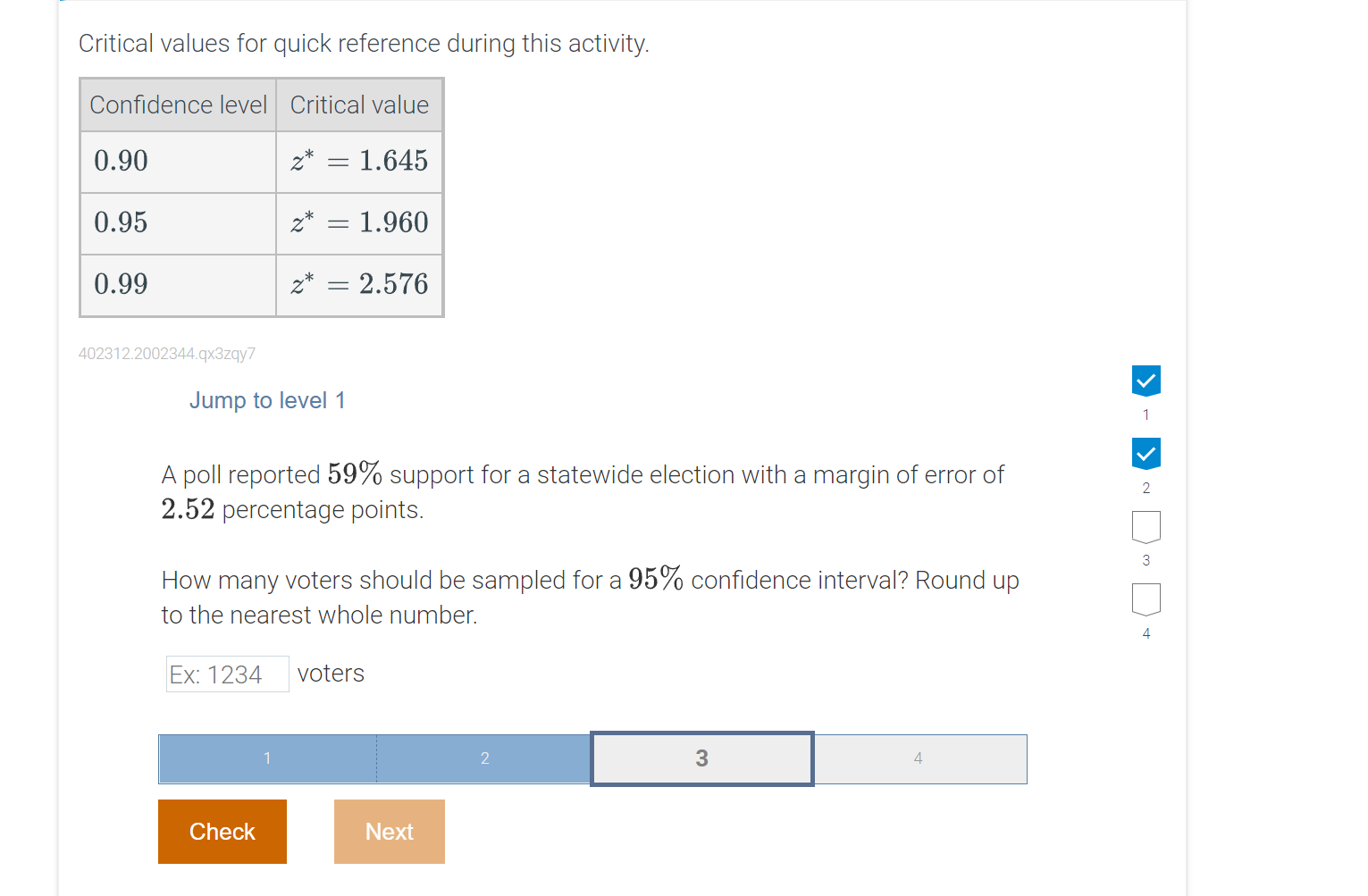A poll reported 59% support for a statewide election with a margin