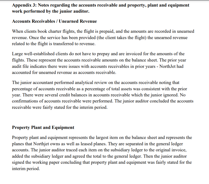 company's protability. Recently two of NorthJet's major customers have gone into bankruptcy.