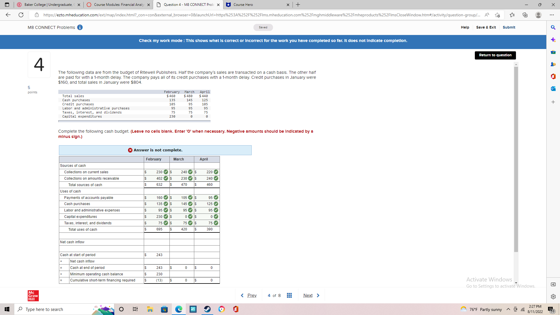  | Baker College | Undergraduate, ( x ( Course Modules: Financial