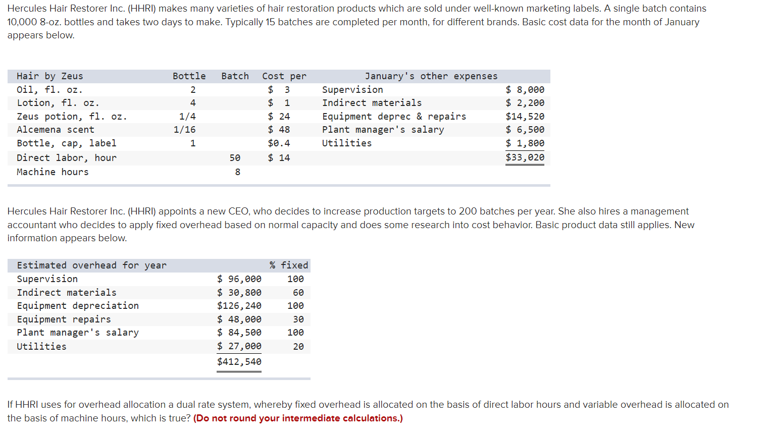 Reference: Accounting for Decision Making and Control 10th Edition by Jerold ZimmermanPlease