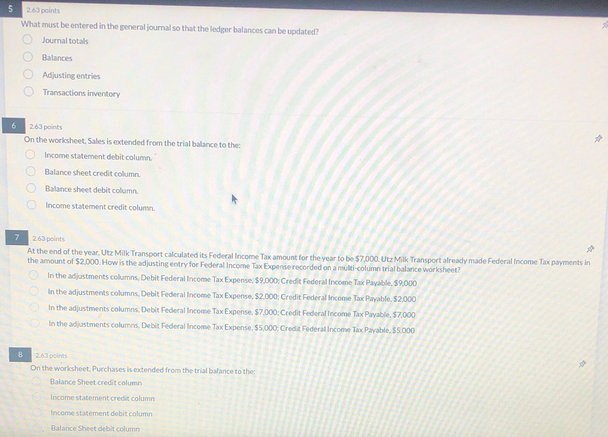 Please answer all thanks 5 2.63 points What must be entered in
