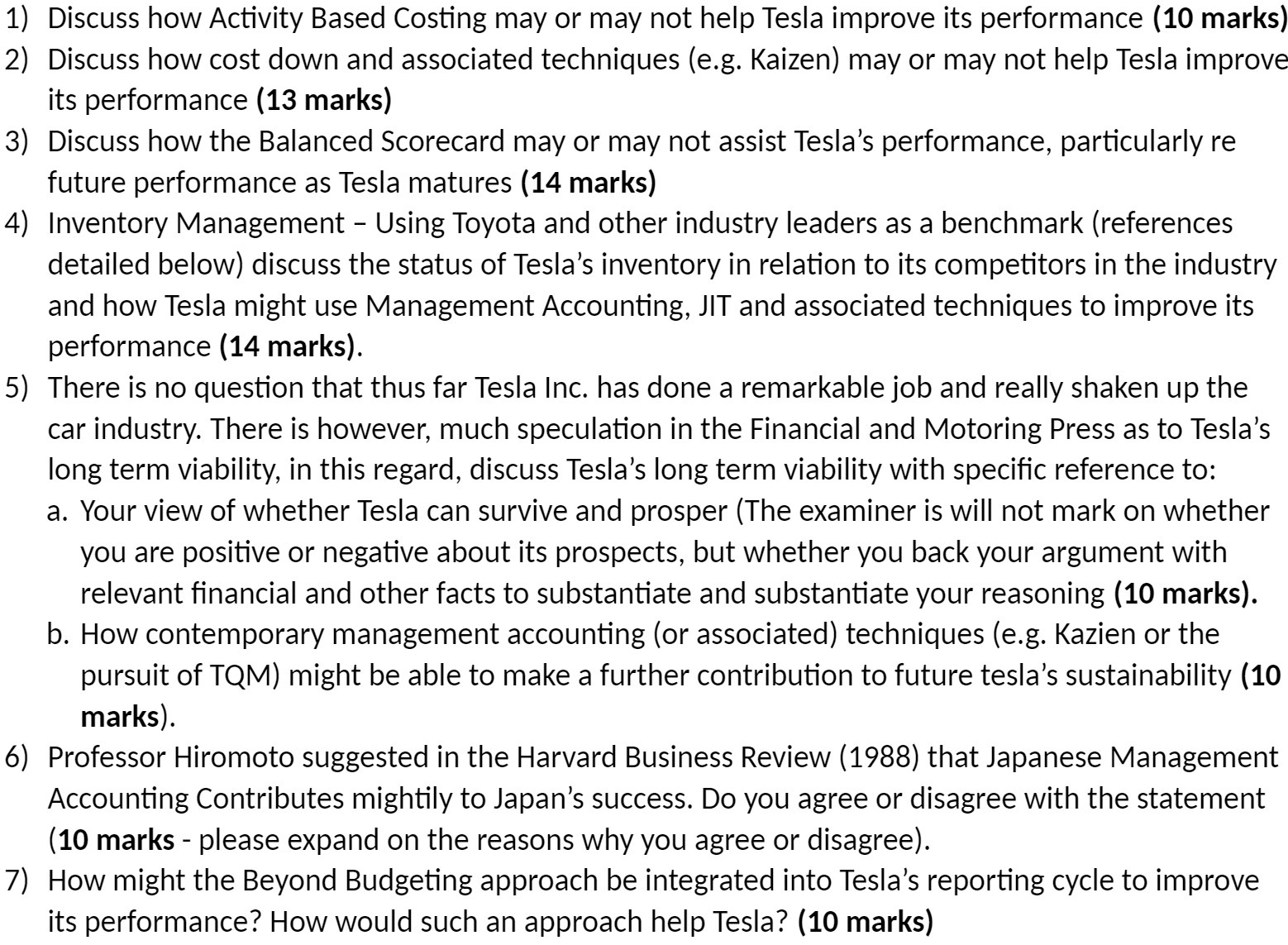  6) 7) Discuss how Activity Based Costing may or may not