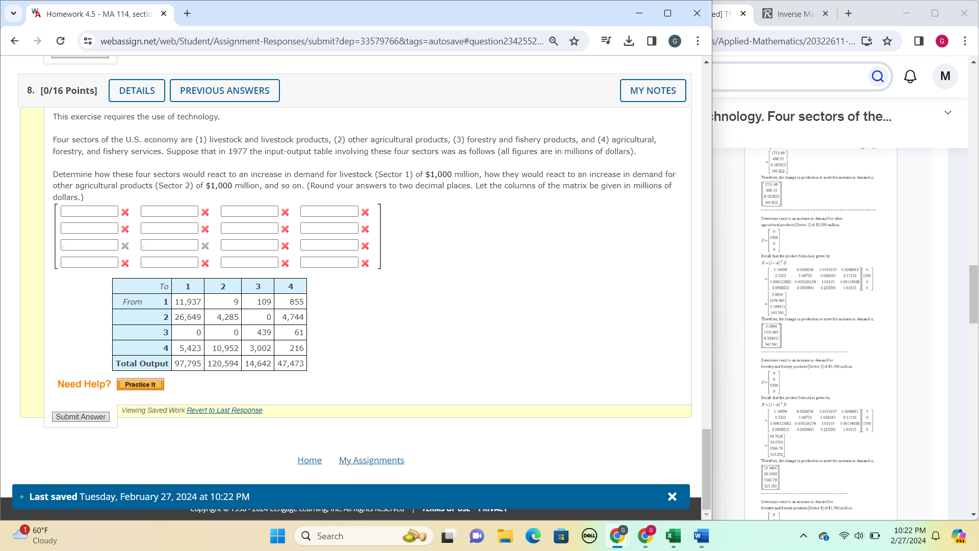 A Homework 4.5 - MA 114, section X + 0 X