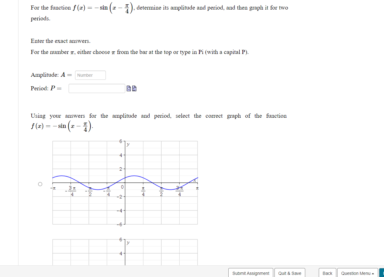  For the function f (a) = - sin (x - "