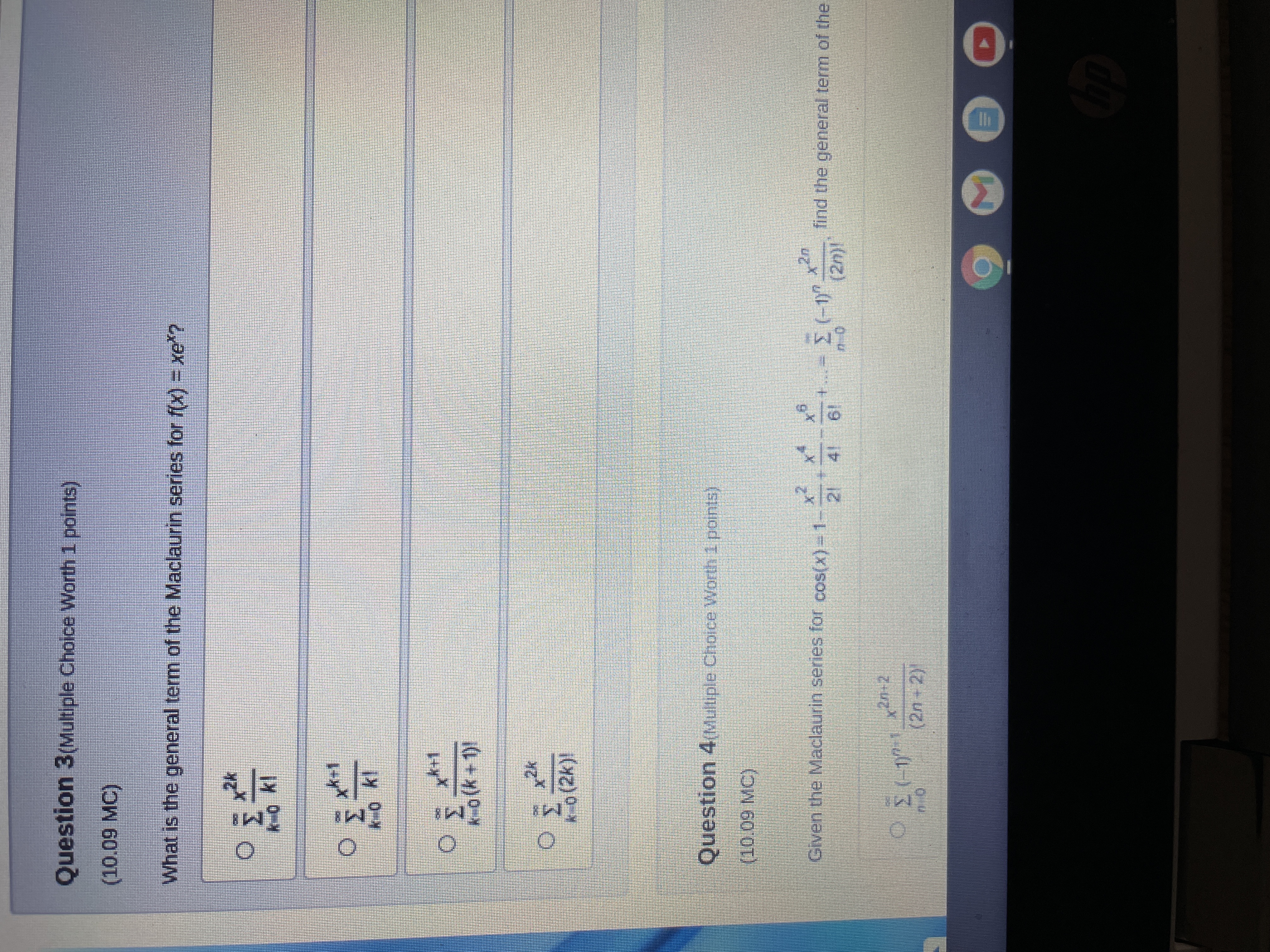 common ratio of the geometric series produced by the n" order Maclaurin