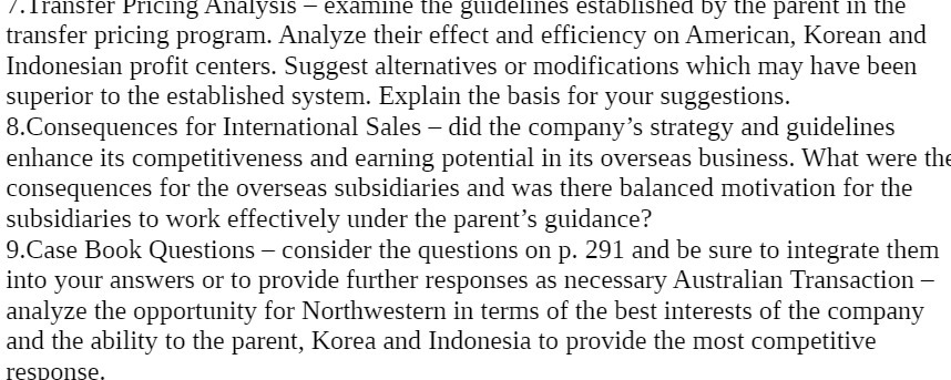 /. Transfer Pricing Analysis - examine the guidelines established by the