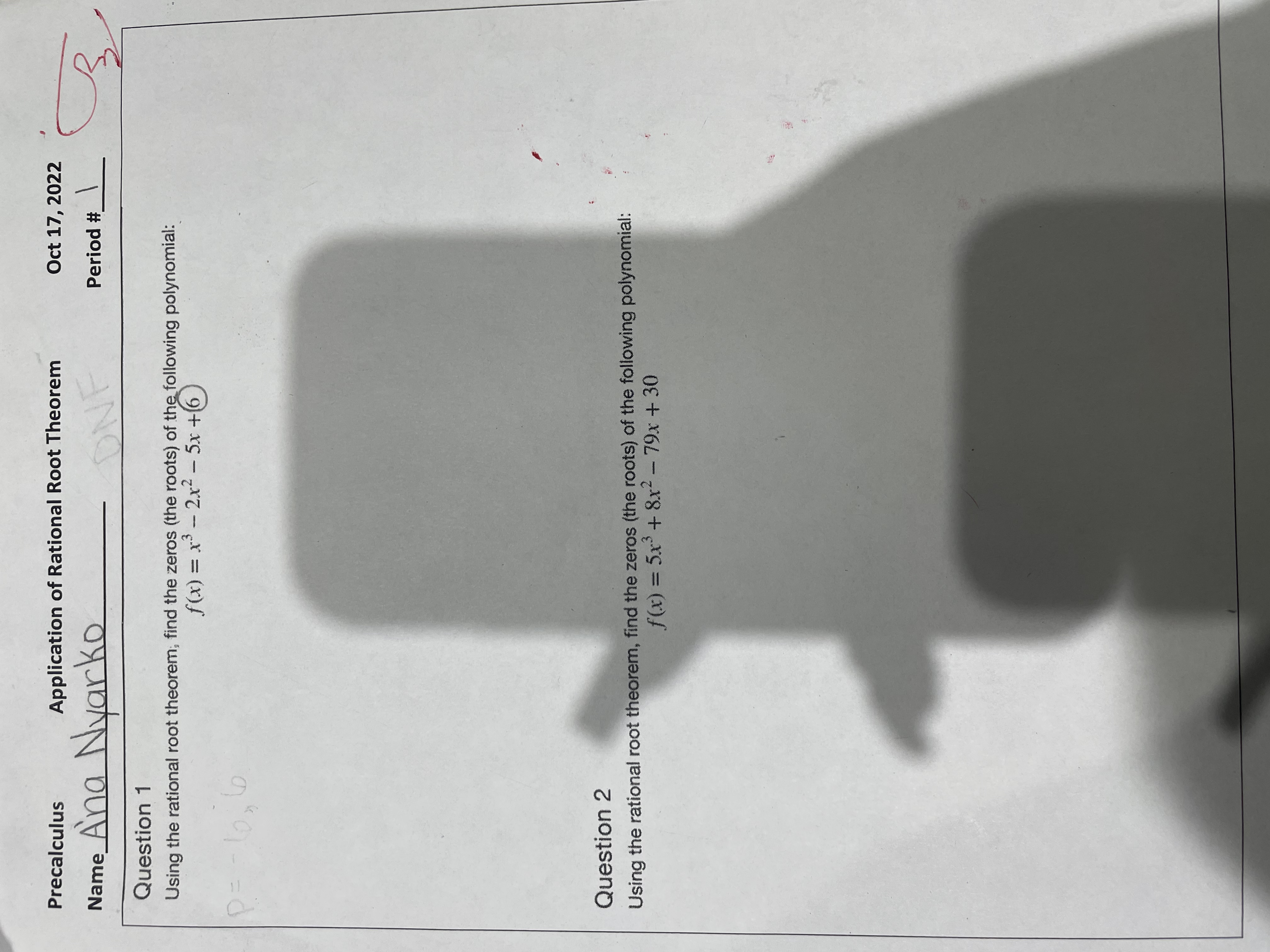 find the zeros (the roots) of the following polynomial: Constant -41 f(x)