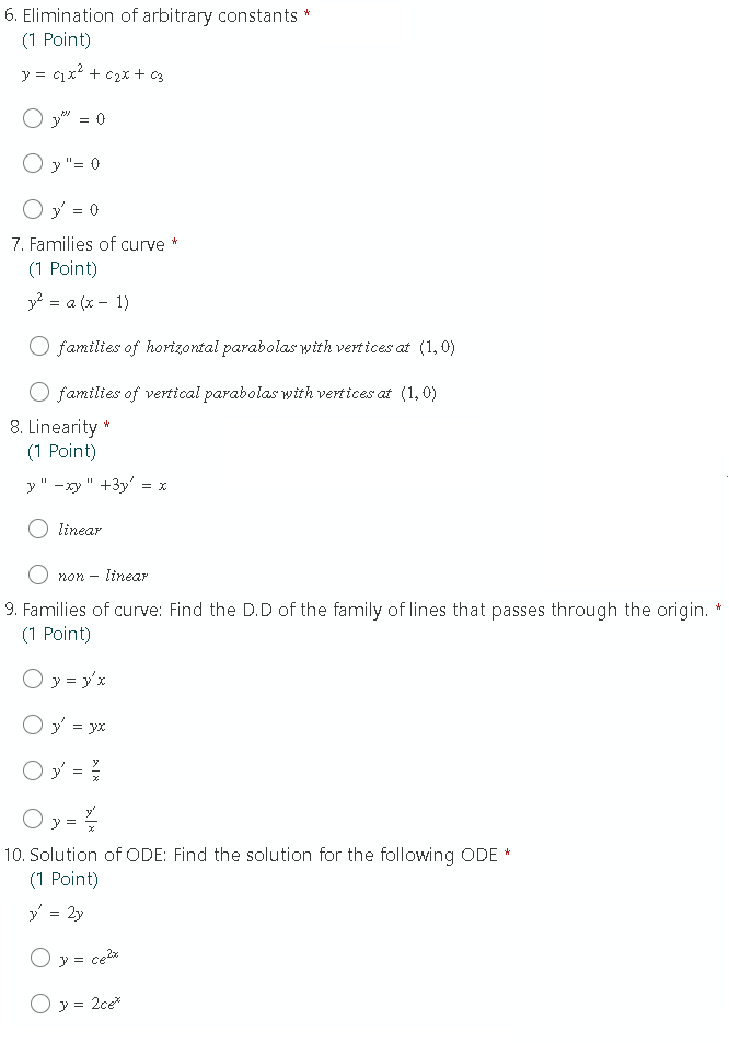 dx ! O 3rd order, 2nd degree 3rd order, 5th degree 2.