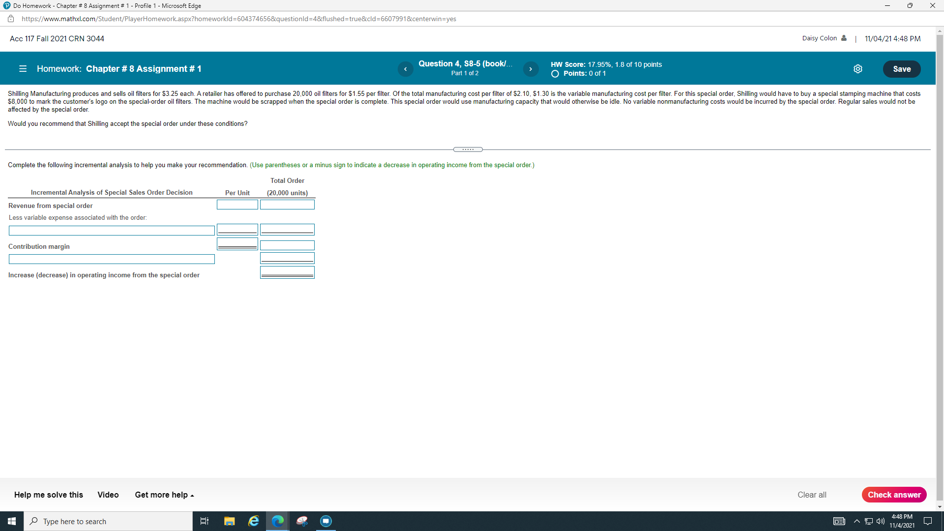  Do Homework - Chapter # 8 Assignment # 1 - Profile