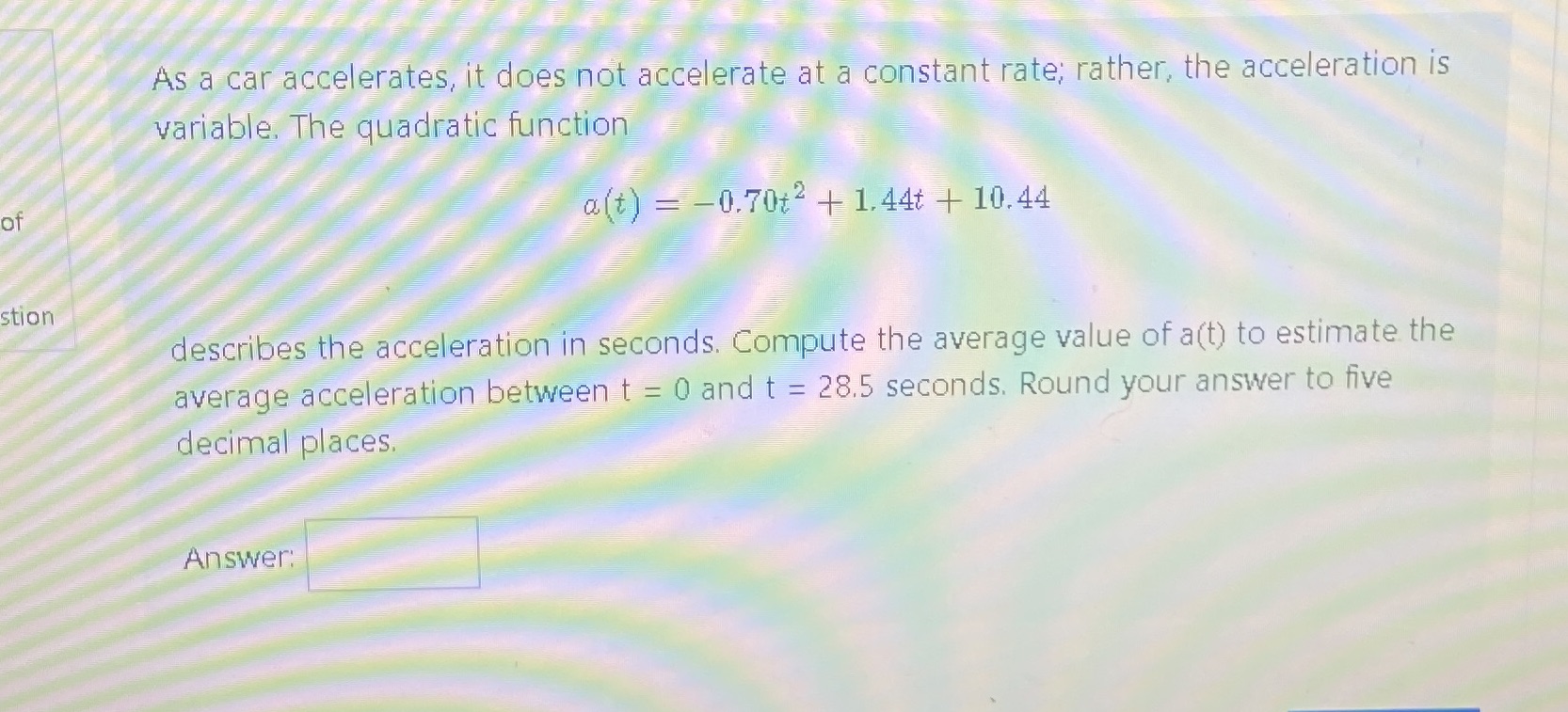 As a car accelerates, it does not accelerate at a constant