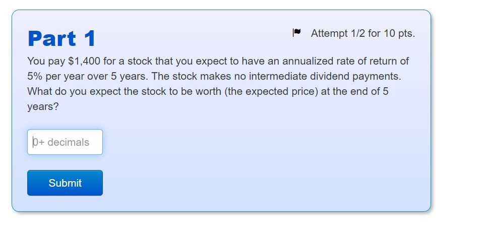 and makes annual coupon payments of $50. (The first coupon is to