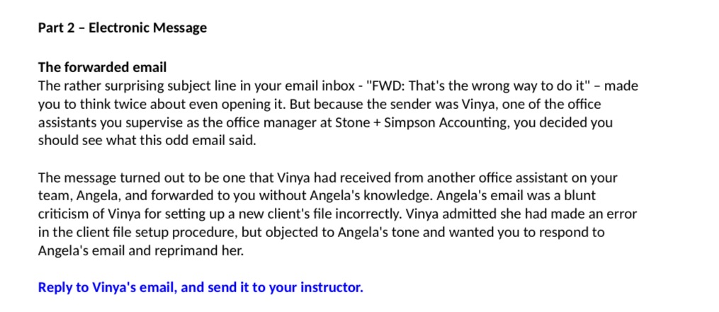  Part 2 - Electronic Message The forwarded email The rather surprising