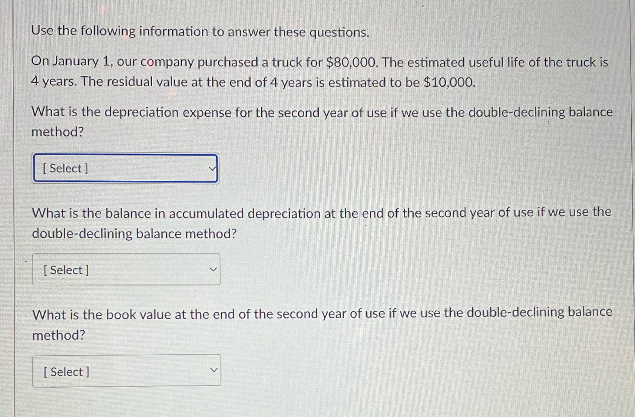 Please help solve Use the following information to answer these questions. On