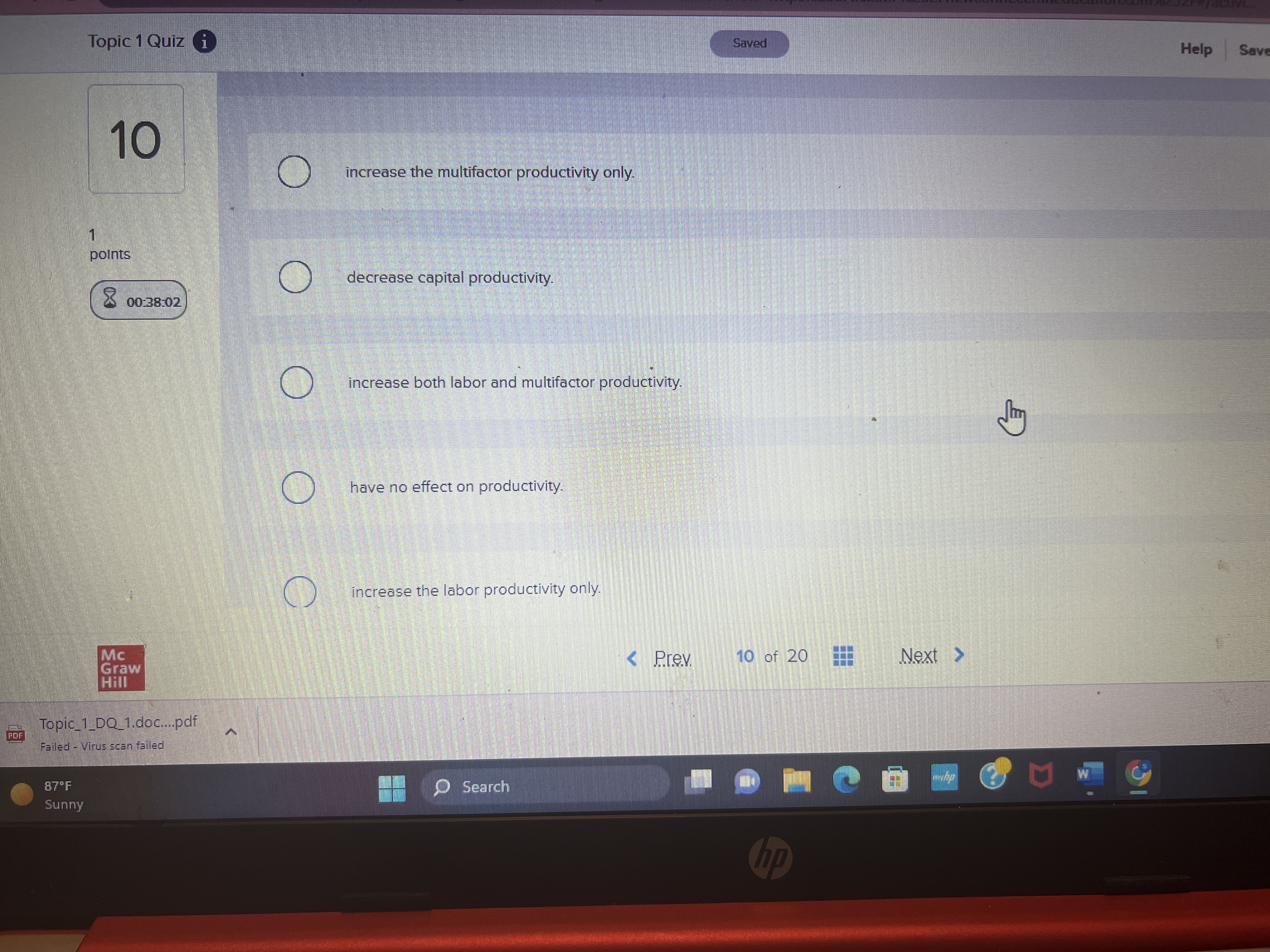 hpTopic 1 Quiz i Saved Help 7 Various financial data for SunPath