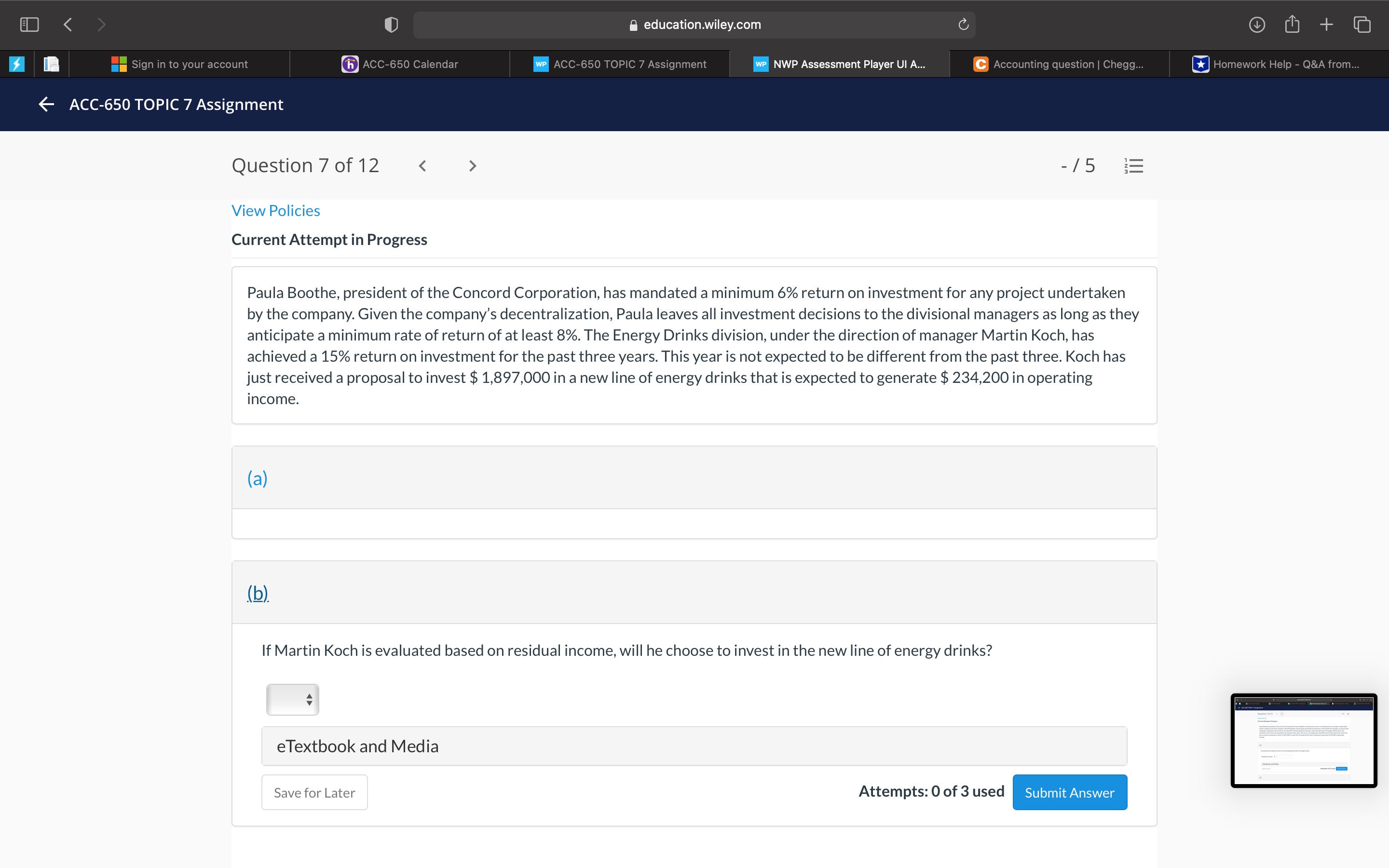 educationwileycom wi: NWP Assessment Player Ul A... 6 ACC-650 TOPIC 7