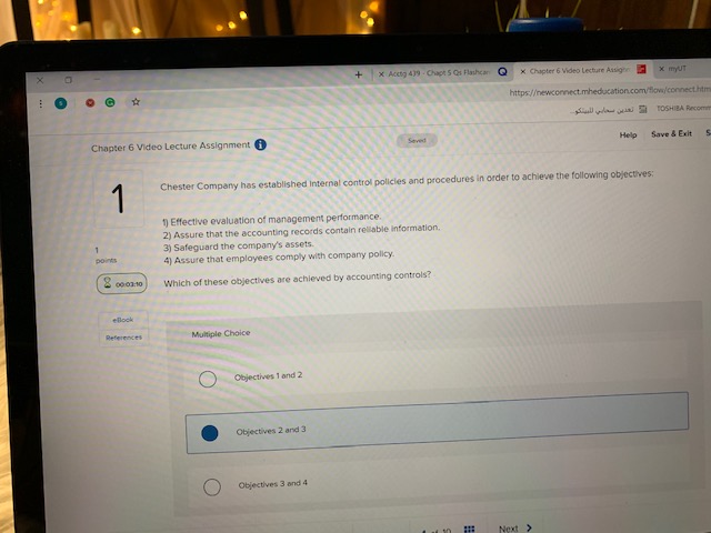 with regards to financial statement audits? Multiple Choice points 00:03:74 O The