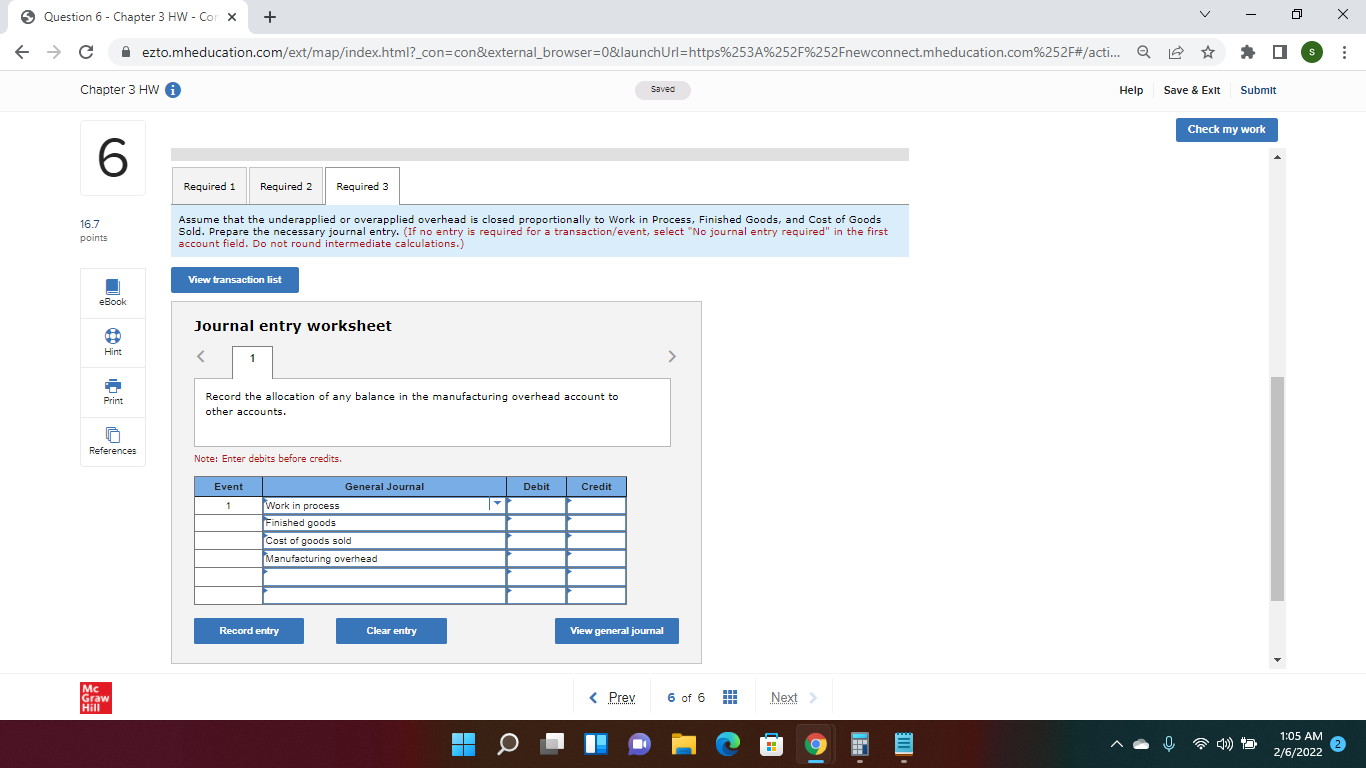 X > C A ezto.mheducation.com/ext/map/index.html?_con=con&external_browser=0&launchUrl=https%253A%252F%252Fnewconnect.mheducation.com%252F#/acti... @ @ * Chapter 3 HW @
