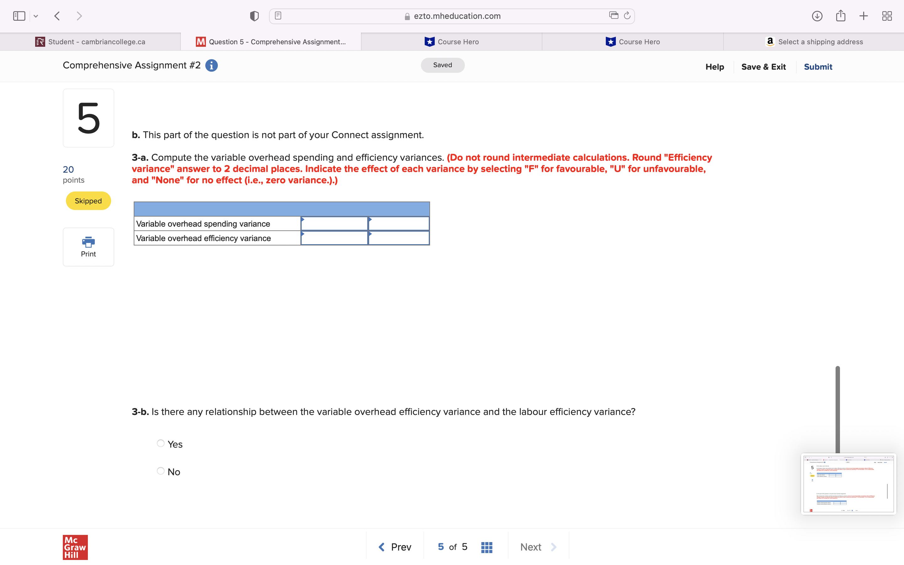 Course Hero u Course Hero Comprehensive Assignme Question 5 - Comprehensive Assignment