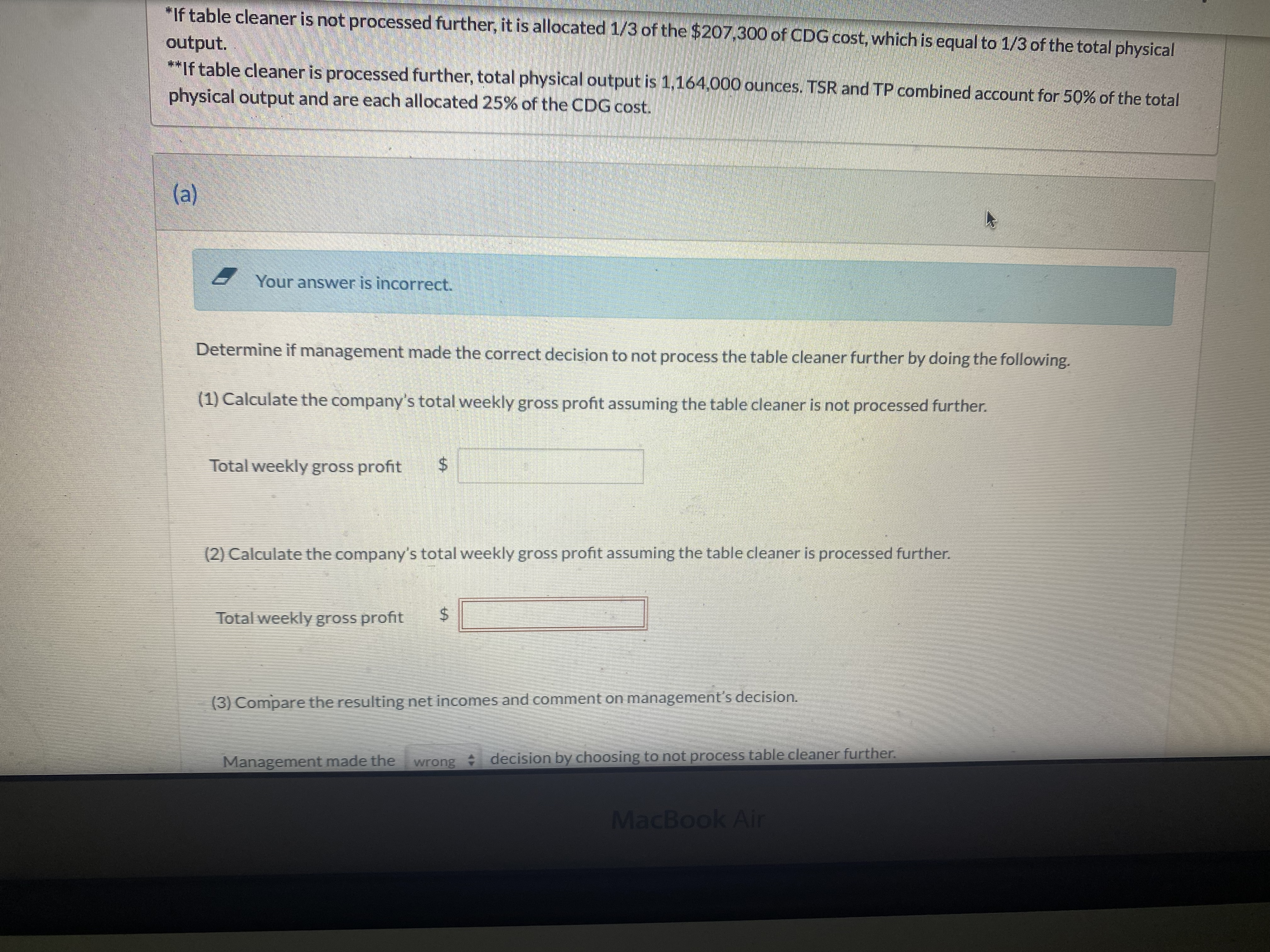 "If table cleaner is not processed further, it is allocated 1/3