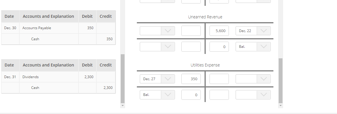 Stock 39,200 Accounts Receivable Date Accounts and Explanation Debit Credit Dec. 15