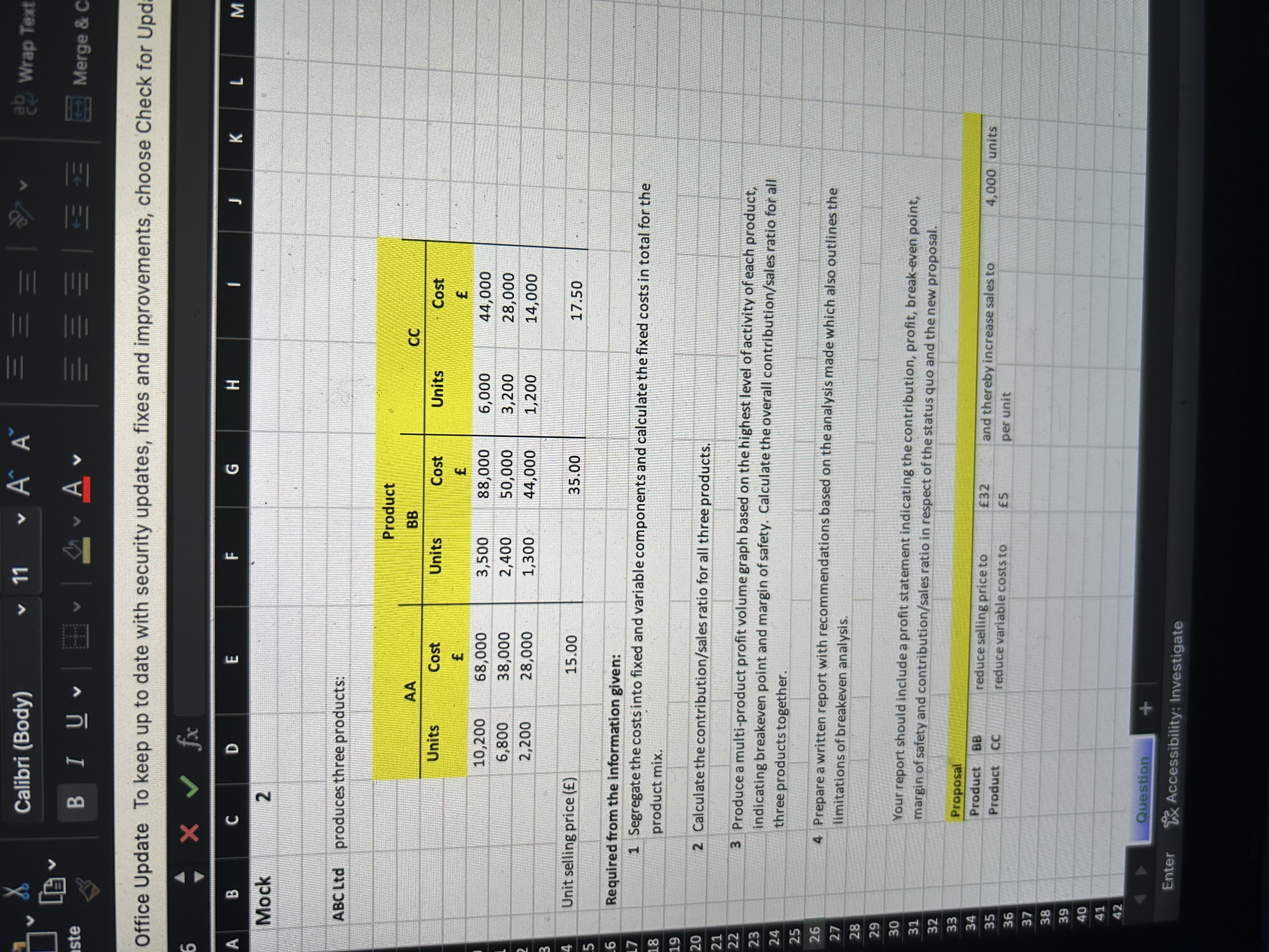 Prepare written report with recommendations based on the analysis made which also