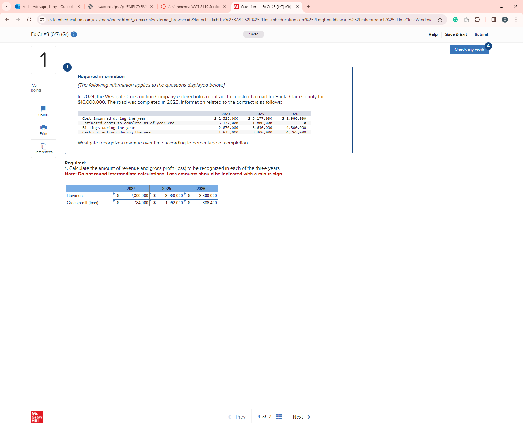 | Mail - Adesupo, Larry - Outlook x | 3 my.unt.edu/psc/ps/EMPLOYEE/