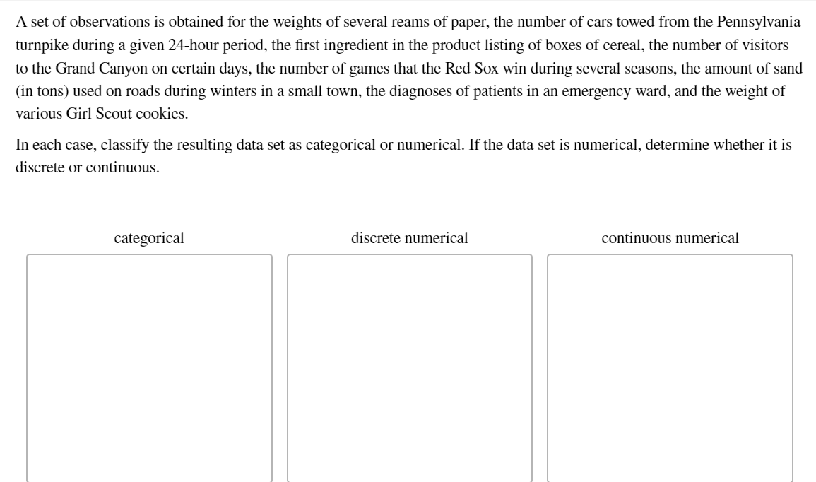 if only the answer is explained categorical discrete numerical continuous numerical IDC