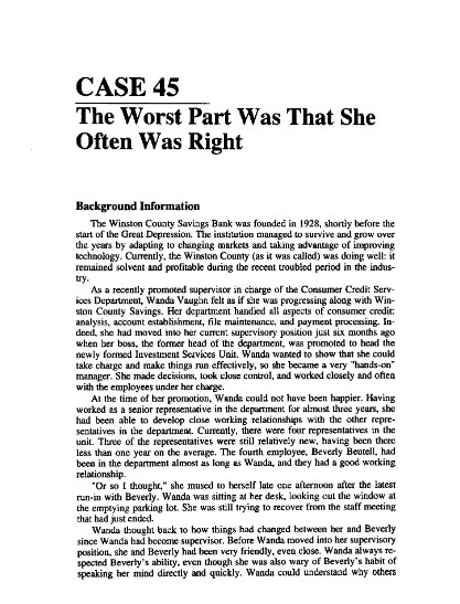  CASE 45 The Worst Part Was That She Often Was Right
