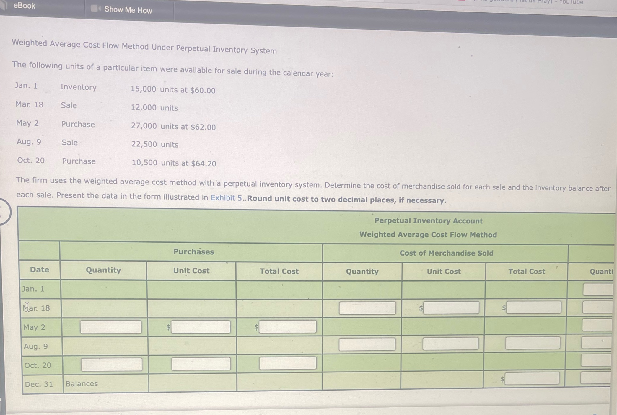  eBook Show Me How Weighted Average Cost Flow Method Under Perpetual