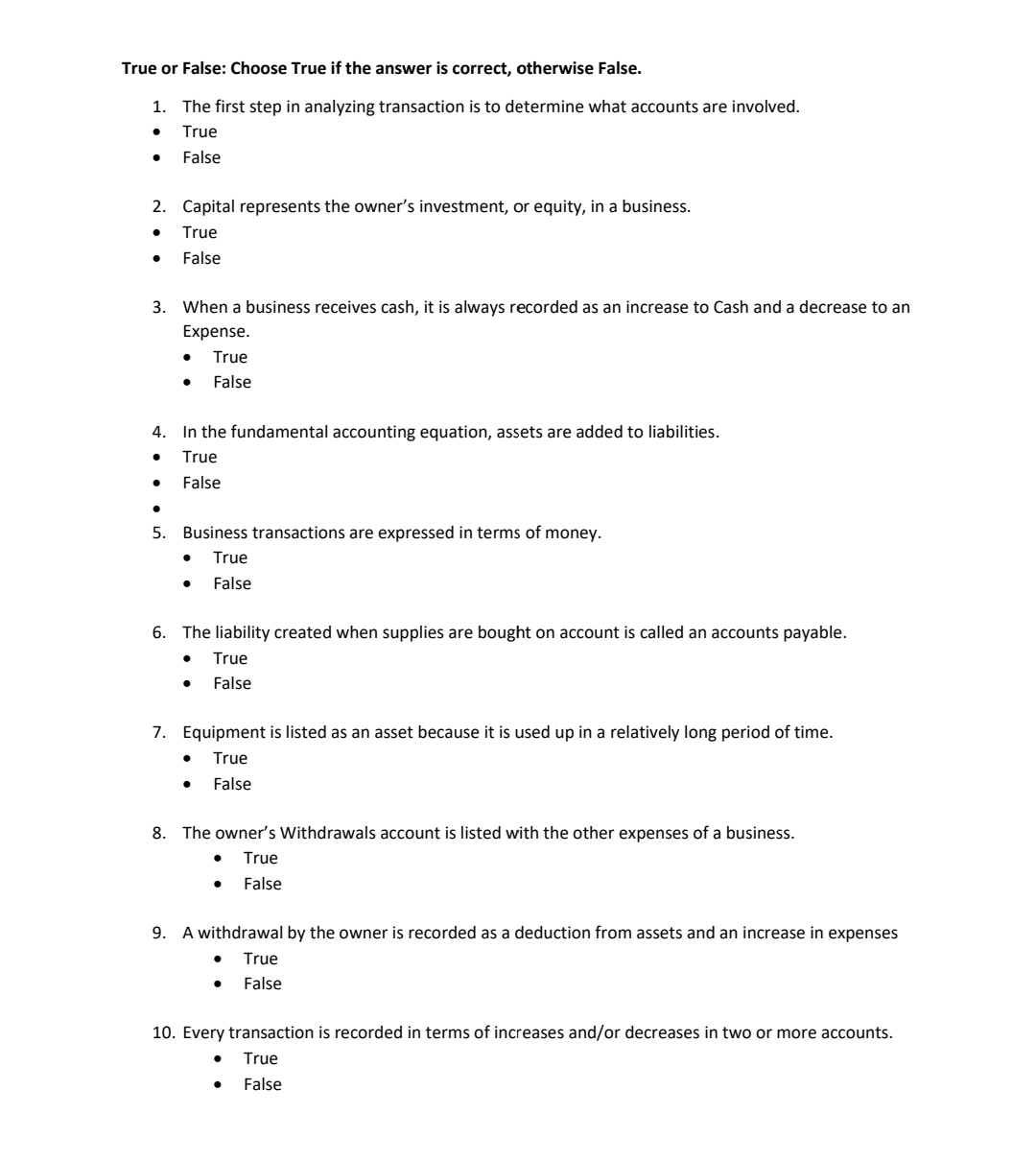 CAN YOU PLEASE HELP ME ANSWER THE TRUE OR FALSE AND FILL