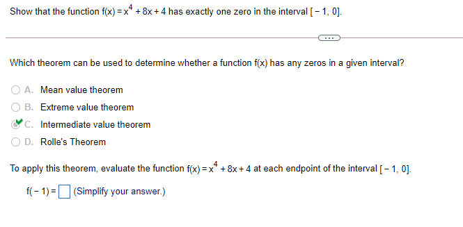  Show that the function f(x) = x* + 8x + 4
