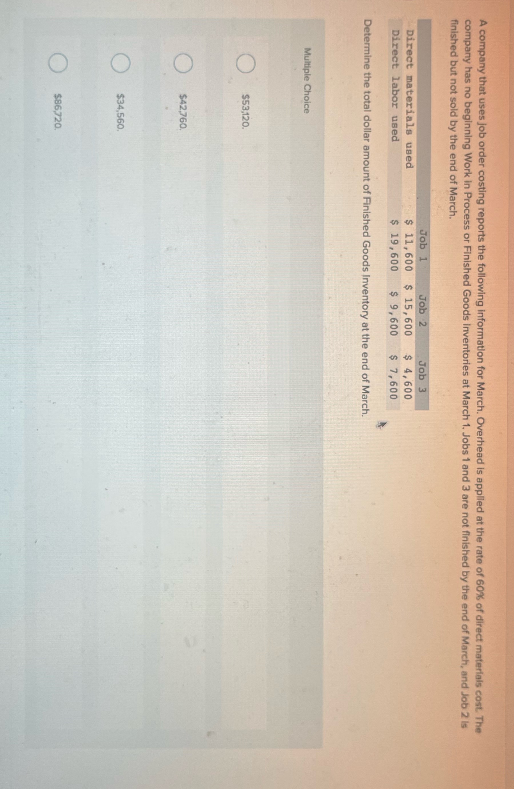 #10 need help solving please A company that uses job order costing