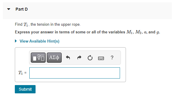 > View Available Hint(s) VO AEd ? T2 = SubmitPart B Find