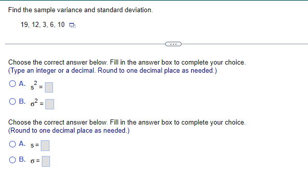 Find the population mean or sample mean as indicated.Sample:15,10,9,13,23Select the correct choice