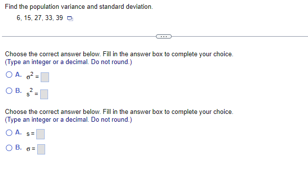 below and fill in the answer box to completeyour choice.A.x=B.=An insurance company