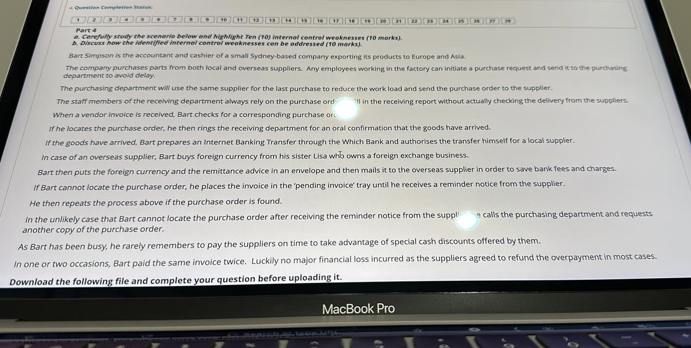 . Question Completion Status: 12 3 4 5 6 7 8