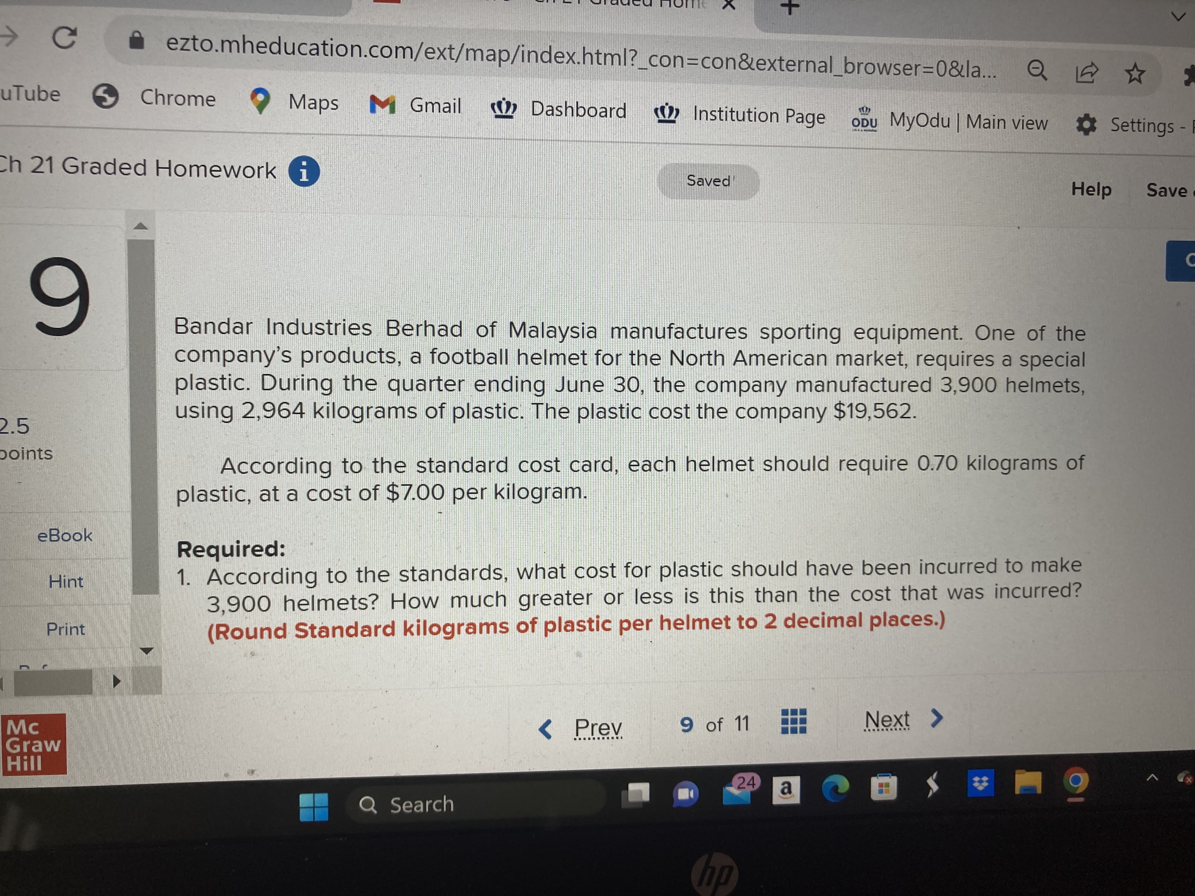 Dashboard (2) Institution Page opu MyOdu | Main view Se Ch 21