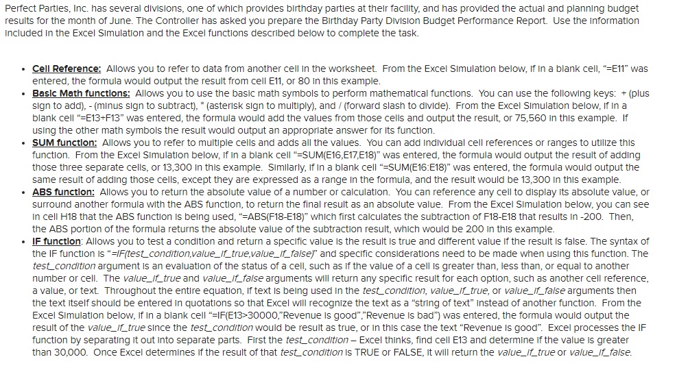 facility. 2 Each party sold provides entertainment, decorations, food, and party favors