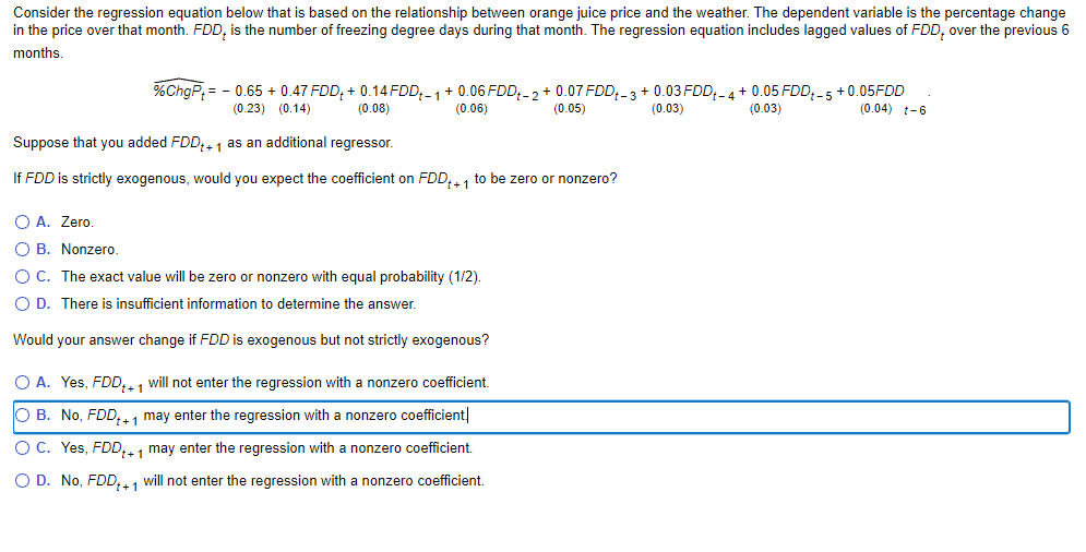  Consider the regression equation below that is based on the relationship