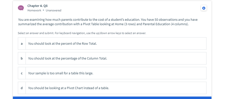 please answer this question choose the right one Chapter 4. Q8 Homework