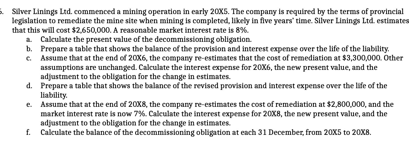  3. Silver Linings Ltd. commenced a mining operation in early 2015.