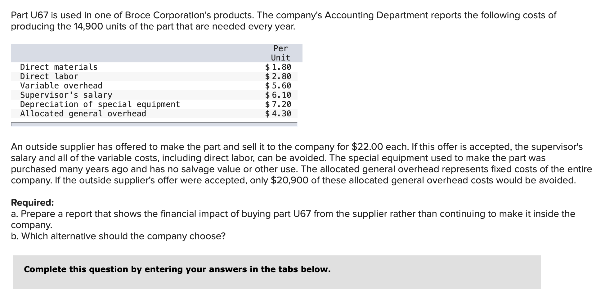 PLEASE ANSWER AS SOON AS POSSIBLE. Part U67 is used in one
